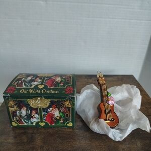 Old World Christmas Glass Ornament Ukulele Hawaiian Instrument Ornament Glitter